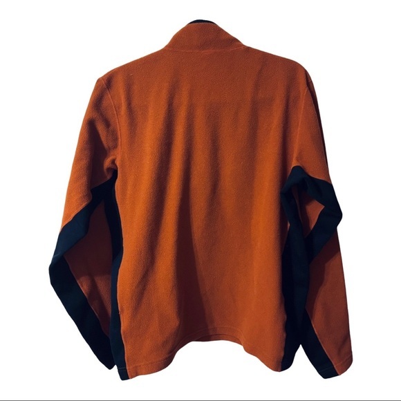 THE NORTH FACE Polartec Fleece 1/4”Pullover Jacket Rust/Black Colorblock Large - Picture 2 of 5